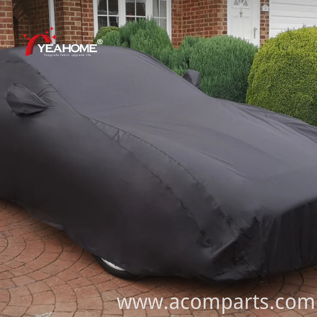 100% Polyester Black Outdoor Car Cover Water-Proof UV-Proof Customized Cover